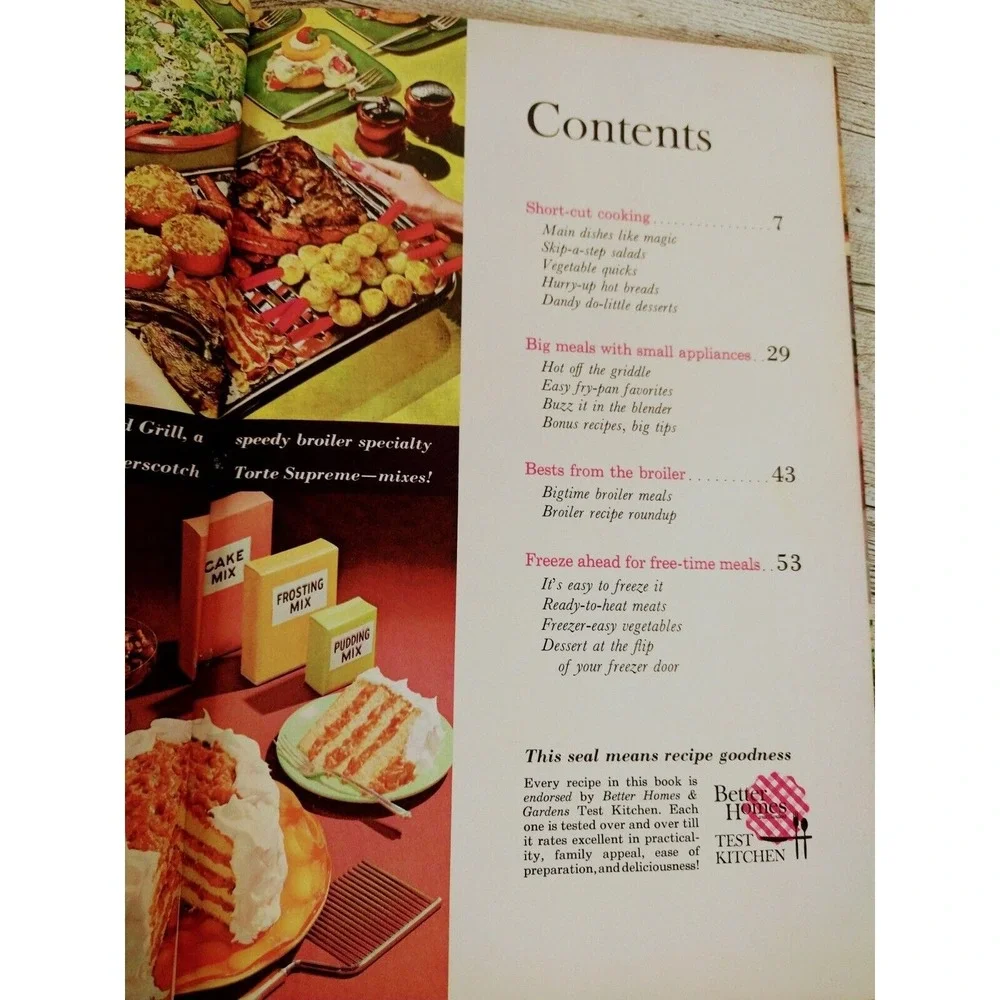 Meals in Minutes Cookbook 1963 Hardcover Better Homes Gardens Retro-Core Recipes
